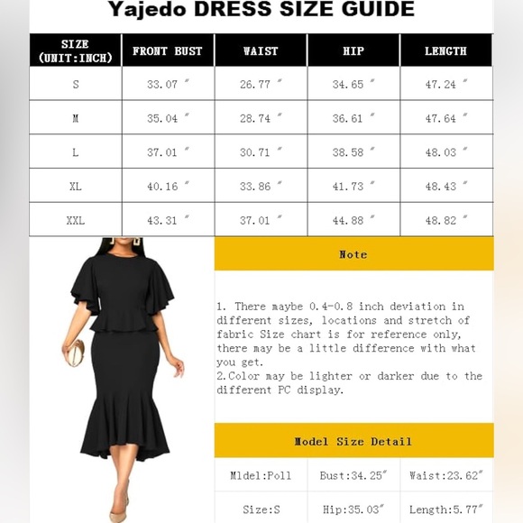 Ruffle Short Sleeve Fishtail Dress Formal Peplum Cocktail Mermaid Dress Elegant - Picture 4 of 7